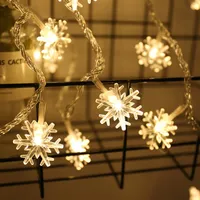 Strings 3M Snowflake String Light Garland Curtain With USB Christmas Decoration Holiday Festoon LED Fairy For Home Bedroom Party