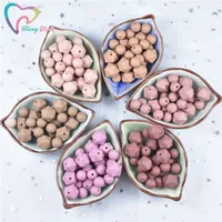 100 PCS 12-17MM Silicone Round Beads Teething 14 MM Icosahedrons Baby Chewable Pacifier Clips Beads BPA FREE Baby Teething Toy 220507