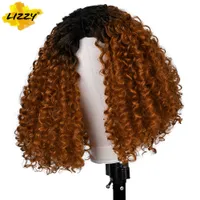LX Brand Hair Short Curly Bob Wig Soft Synthetic Wave Waves للنساء السود