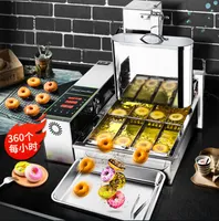 110V 220V Rostfritt stål Donuts matbearbetningsutrustning MAKER MASKIN Automatisk Donut Waffle Donut Cake Fryer Machine