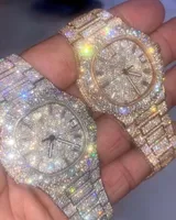 남성 럭셔리 시계 자동 Moissanite 아이스 아이스 감시 남성 운동 여성 시계 남자 Montre Homme Diamond Watchs Wristwatches Montres de Luxe L23