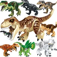 Jurassic Dino 세계 대형 공룡 인물 벽돌 빌딩 블록 Tyrannosaurus Indominus t-rex velociraptor 장난감 Moc Kids Gift Y220510