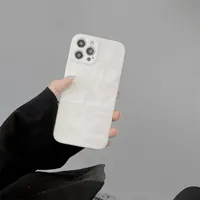 White Color Cellphone Cases For iPhone 13 Pro Max XR 11 12 14 XS 7 8 Plus Shockproof Soft TPU Case Luminous Camera Lens Protection Scratch Resistant wrinkle Shell M255