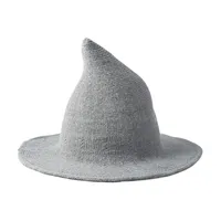Classico Halloween Witch Wool Hat Cappello a maglia Fisherman Hat Women's Fashion Witch Basin Bucket