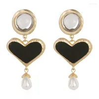 Dangle & Chandelier Fashion Heart Resin Drop Earring For Women Wedding Jewelry Boho Simulated Pearl Statement Party Gifts 2022Dangle Mill22