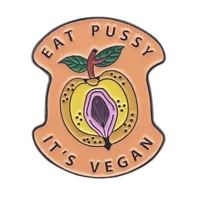 Pussy o vegan Emaye Pins Ve Karikatür Metal Broş Erkekler Kadınlar Moda Takı Hediyeler Giysi, Sırt Çantası, Şapka Yaka Rozetleri 2279 T2