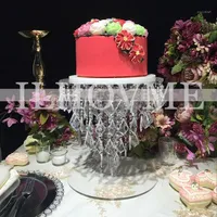 Party Decoration Round Acrylic Crystal Wedding Cake Stand / Flower Event Piller Tabell Centerpiece