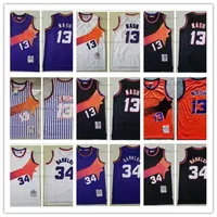 2022 New Retro Basketball Jersey Charles 34 Barkley Jerseys Steve 13 Nash Color White Purple Blue Orange Black Mitchellness 1992-93 1996-97 White