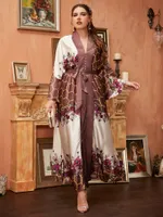 Robes de taille plus toléen femme grande robe maxise de soirée élégante 2022 Designer de luxe Long surdimension des vêtements de festival de dinde musulmane