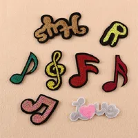 Iron On Patches DIY sequined Patch sticker For Clothing clothes Fabric Badges Sewing shiny glitter note love music etc359G