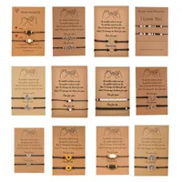 Bracelets de charme Charmsmic Morse Código 2pcs/conjunto Casal de contas de vidro para mulheres Feminino Faça um cartão de desejo Spring Autumn Lucky Jewelry GiftsChart