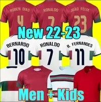22 22 23 Portuguesa Joao Felix Futbol Formaları Ruben Neves Bernardo Bruno Ronaldo Fernandes Portugueser 2023 Portekiz Futbol Gömlek Erkekler Çocuk Kit setleri