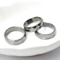 Pierścień hematytów, fasetowane pierścienie kamienne, chakra biżuteria, która absorbująca negatywna energia, jakość AAA doskonale polerowana, rozmiar 6 7 8 9 10 11 12