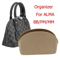 Para Alma BB Bag Insertar Organizer Maquillaje de bolso pequeño Organización de bolso interior Portable Cosmética Bing Shell Bag Organizer Navidad 220526