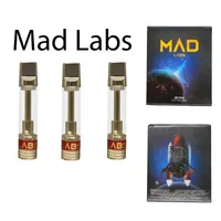 MAD Labs Carts Madlabs Dispsoable Vape Carts Atomizers Cartridges 0.8ml Glass Tank Gold Thick Cart 510 Thread Atomizer Empty Vapes Pen E Cigarettes 12 Strains