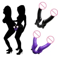 Вибраторы дилдо без бретелек для женщин, привязанных к ремешкам на двойном конце пениса, лесбийские игрушки для взрослых сексуальной женщины