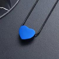 2020 H9942-6 Verkopen van nieuwe oceaanblauwe hartvormige roestvrijstalen hanger ketting sieraden voor dames215B