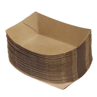 50pcs Schiffsform Nehmen Sie Container Easy Fold Box Kraft Paper Box Lunch Salat Carton Einweg -Party -Snackbox für Party 220523