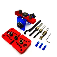 Dowelling Jig 3 i 1 träbearbetning Hole Puncher Locator Kit Drill Guide Set Aluminium Alloy Carpentry Woodworking DIY Tools H220510