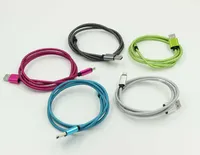 Cable USB de aluminio trenzado Cable de aluminio trenzado Micro Data Aleación Adaptador de cargador de acero de metal 1 M Cable de cable de color para Samsung 100Up