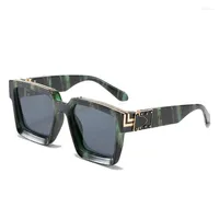 Солнцезащитные очки роскошные дизайнерские ретро -миллионеры солнечные очки квадратный панк -рок