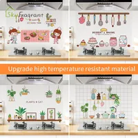 Wall Stickers Kitchen Hood Stove Desktop Waterproof High Temperature Resistance Oil Proof Home Decor Sticker Self Adhesive