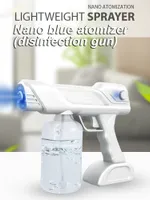 Беспроводной электрический дезинфекционный распылительный пистолет Home Blue LED Light Sizitizer Steam Sprayer Gun Garden Office Car Sterilize Atomizer 800ML