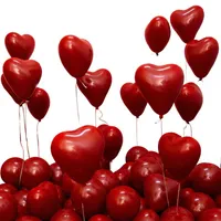 Party Decoratie 10 inch Granaatappel Rode dubbele laag hartvormige latex ballon voor geliefde voorstel bruiloft 50 pc's / tas