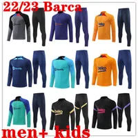 ANSU FATI Camisetas de Football 22/23 Lewandowski Track -Suits Half -Zipper Jacket Croute Cuit Men and Kids Trablest Barca Set для взрослых мальчиков тренировочный костюм Barcelona