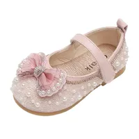 Kids Shoes Girlss Princess Glitter Flats Dzieci Moda cekina Bow Bowler Spring E607 220525