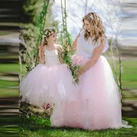 Röcke Outfits Pink Tulle Mutter Tochter Rock Kinder Tutu sehr volles Mädchen Solid Mesh Set Colorskirts