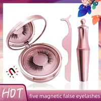 False Eyelashes Pair Magnetic With Eyeliner Tweezer Five Magnets Natural Lashes Dramatic Fake Eyelash ExtensionFalse
