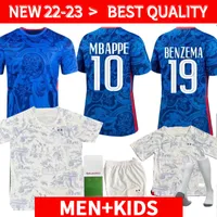 2022 2023 set completo della maglia da calcio francese 23 23 camicia da calcio Benzema Mbappe Griezmann World Pogba Cup Giroud Kante Maillot de Foot Equipe Maillots Kit Kit