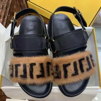Sandalias de diseñador Estilo de calzado romano para mujeres zapatos de mujer de alta calidad Runners de espuma plana de lujo Marrón de visón marrón plataforma de tacón de tacón