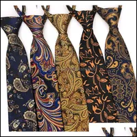 Bow Ties Fashion Accessories Luxury Paisley Zipper Tie For Men 8 Cm Wide Business Dress Suit Necktie Party Wedding Gift Box Drop Delivery 20