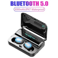 TWS F9-5 Wireless Bluetooth 5 0 Earphones Invisible Hands Earbuds Noise Cancelling Headset IPX7 Waterproof with Mic 2000mAh Ch271R