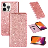 Glitter Magnetic Flip Wallet Phone Case CASES for iphone 13 12 mini 11 pro max xr xs 6 7 8 Plus Samsung S22 Ultra A13 A33 A53 5G