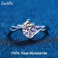 1CT Diamond Engagement Ring for Women Twisted Vine Heart Setting Bridal Promise Rings Sterling Silver Wedding Jewelry 220813