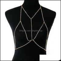 Camisetas collares colgantes joyas vendidas cadena corporal en Europa y América Fashion Sexy Beach Holiday Diamond Chest Accessor DHXP7