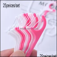 Tooticks Table Table Associory Bar Kitchen Bar Home Garden 25pcs/plastic flossers tooth floss cleang