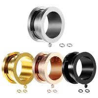 Paslanmaz çelik 4 renk DIY kulak tünelleri ve fişleri delici göstergeler delici sedye gövde mücevherleri 6-25mm 100pcs 1236 e3