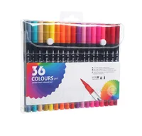 Двухгладируемая на воде двойная цветовая цветовая линия ручка иллюстрация комикса мягкая ручка (36 цветов)