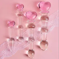 Massage Crystal Glass Dildos Gay Sex Products Butt Plug Vaginalanalstimulation Perlen Penis für Frauen Anal Plug Sex Toys306H
