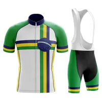 2022 Team Brazilië Summer Cycling Short Sleeve Jersey en Bib Shorts Set A14