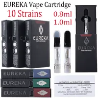 Eureka Vape Patrone Atomizer 10 Stämme leere Verpackung 0,8 ml 1,0 ml 510 Faden Keramikspitzenwagen Dicke Ölwachs Verdampfer für E -Zigaretten