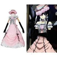 Black Butler Anime Cosplay Women Dresses Headwear Halloween Party Costumes Robin Lolita Clothing J220712 J220713