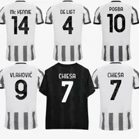 22 23 Vlahovic Kean Dybala Soccer Jerseys Home Away Black Morata Chiesa McKennie Locatelli Top Jersey 2022 2023 Pogba Men and Kidsキットユニフォーム