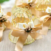 Gift Wrap 30pcs Wedding Candy Box Tinplate Birdcage Bags With Handles Chocolate Favor Boxes Packaging Dragees For WeddingGift