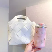 Starbucks Cup 2022 Blossom di ciliegio tramite borsa regalo Pink in acciaio inox tazza desktop con borsa camelia bianca