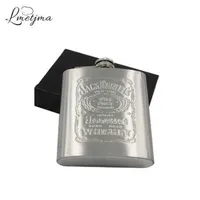 LMETJMA Portable 7oz Felest Stains Hip Flask with Box as Gift Whisky Honest Flask Bottle Botting Wisky Jerry Can K0039258E